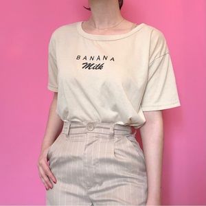 Cute Beige Banana Milk T-Shirt
